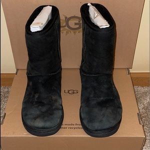 UGG Classic Short Boots Black 9 ~READ DESCRIPTION